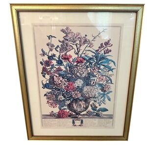 Robert Furber July Twelve Months of Flowers Framed Botanical Print Gold Frame